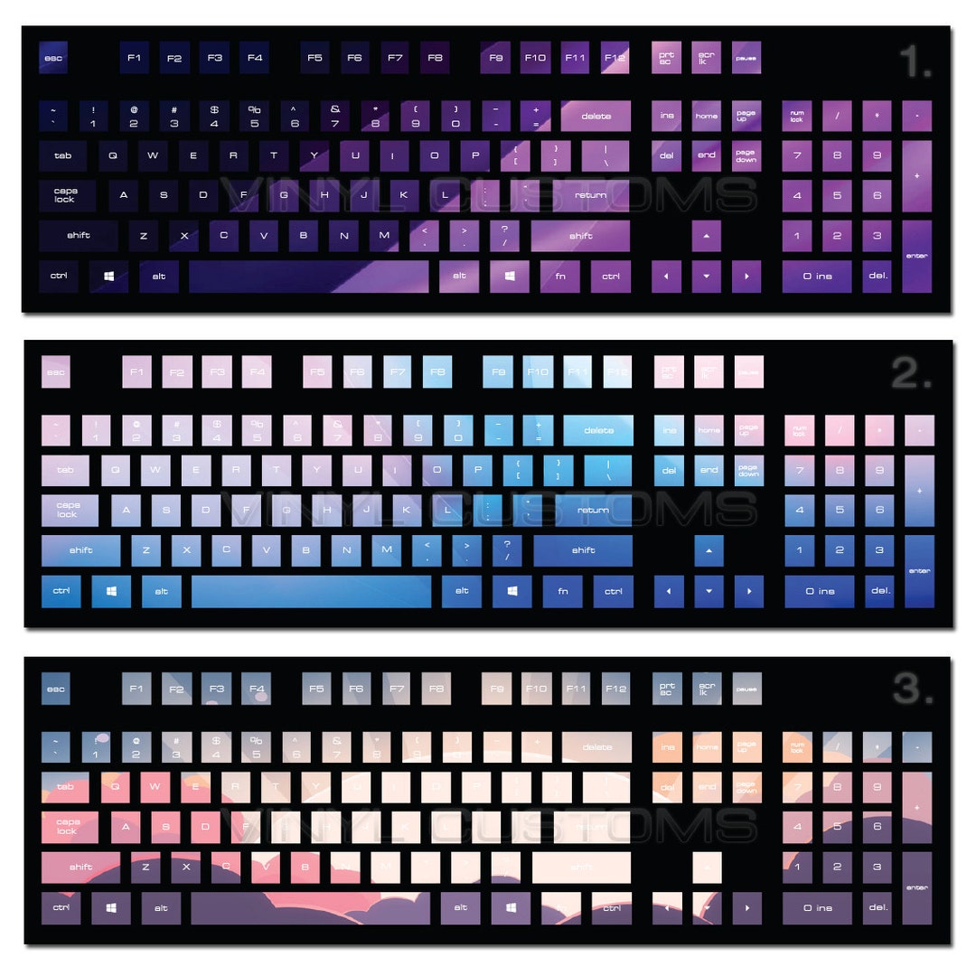 Mechanical Keyboard Vinyl Decal Kit Cherry MX Keycaps PC Vinyl Decals