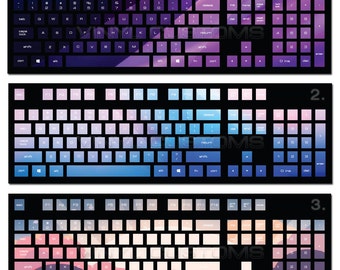 Mechanical Keyboard Vinyl Decal Kit Cherry MX Keycaps PC Vinyl Decals Skin - A15