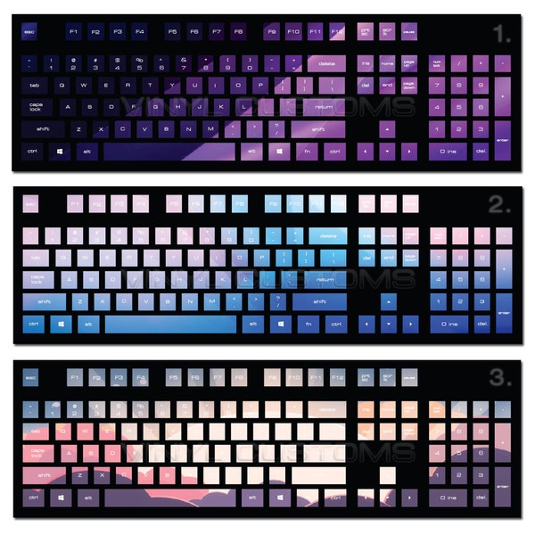 Mechanical Keyboard Vinyl Decal Kit Cherry MX Keycaps PC Vinyl Decals Skin - A15