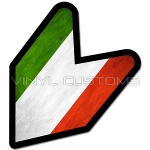 Italy Flag Wakaba Leaf Decal Sticker JDM Stance