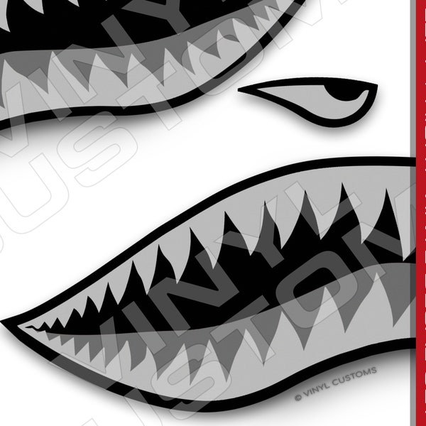 Flying Tigers Vinyl Decal Sticker Shark Teeth Hobby Tactical