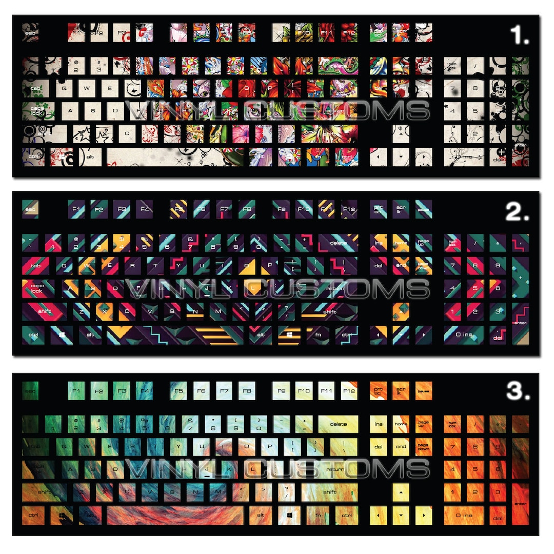 Mechanical Keyboard Vinyl Decal Kit Cherry MX Keycaps PC Vinyl Decals