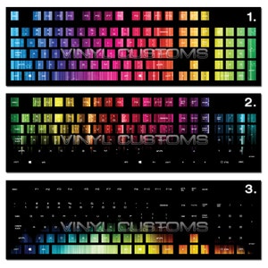 Mechanical Keyboard Cherry MX Keycaps PC Vinyl Decals Skin 011 Gradient image 1