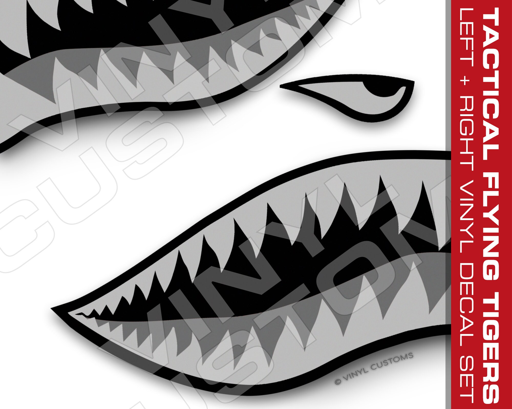 Flying Tigers Vinyl Decal Sticker Shark Teeth Hobby WW2 | Etsy