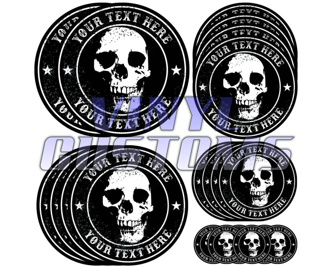 CUSTOM Personalized Your Text Here Logo Window Wall City V3 Name Skull