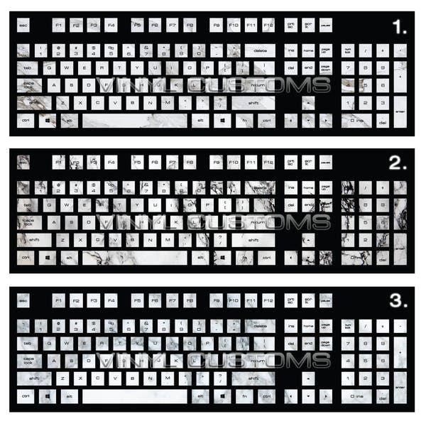 Mechanical Keyboard Cherry MX Keycaps PC Vinyl Decals Skin - Marble