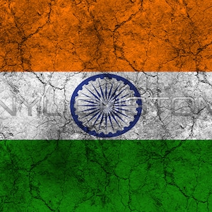 India Flag Worn Distressed Vintage Vinyl Decal Sticker