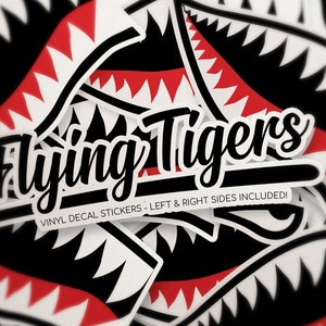 Flying Tigers Shark Teeth Shark Mouth Vinyl Deval Stickers