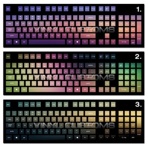 Mechanical Keyboard Cherry MX Keycaps PC Vinyl Decals Skin - Style 002 Gradient