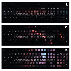 Space PC Keyboard Stickers for Mechanical Keyboard Keycaps Large Letters (Style C9-C11)