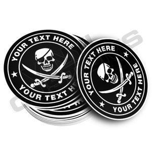 Your Text Here Vinyl Decal Sticker Skull Crossbones Skeleton