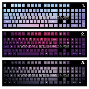 Mechanical Keyboard Cherry MX Keycaps PC Vinyl Decals Skin - Style 006 Gradient
