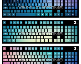 Mechanical Keyboard Cherry MX Keycaps PC Vinyl Decals Skin - Style 008 Gradient