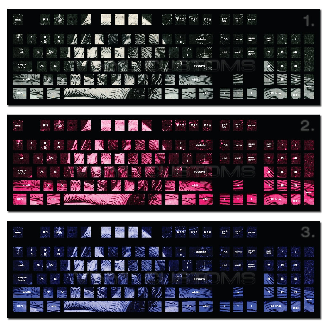 Mechanical Keyboard Vinyl Decal Kit Cherry MX Keycaps PC Vinyl Decals ...