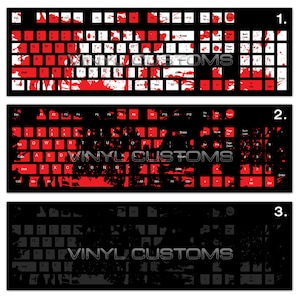 Mechanical Keyboard Cherry MX Keycaps PC Vinyl Decals Skin - Paint Splatter