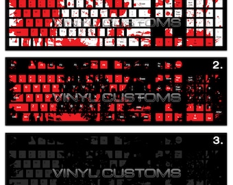 Mechanical Keyboard Cherry MX Keycaps PC Vinyl Decals Skin - Paint Splatter