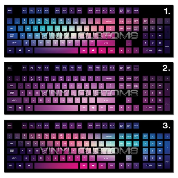 Mechanical Keyboard Cherry MX Keycaps PC Vinyl Decals Skin - Style 009 Gradient