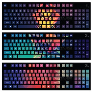 Mechanical Keyboard Vinyl Decal Kit Cherry MX Keycaps PC Vinyl Decals Skin Abstract