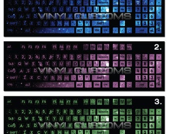 Mechanical Keyboard Vinyl Decal Kit Cherry MX Keycaps PC Vinyl Decals Skin Big Letters - A01