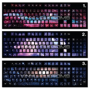 Mechanical Keyboard Cherry MX Keycaps PC Vinyl Decals Skin - Space 001