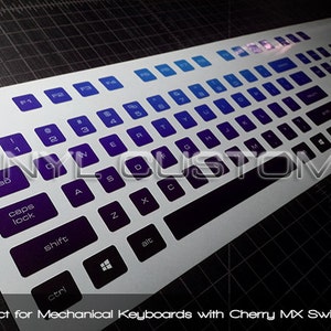 Mechanical Keyboard Cherry MX Keycaps PC Vinyl Decals Skin 011 Gradient image 3