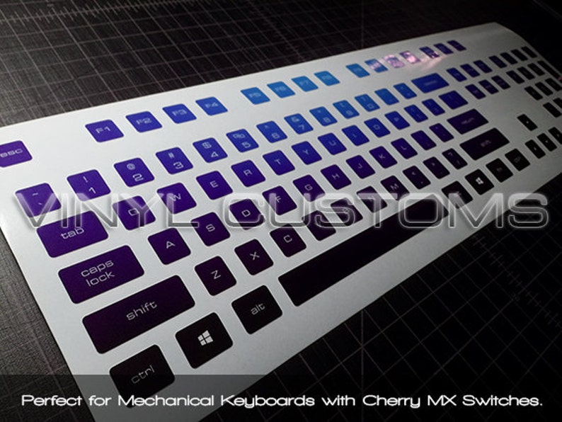 Mechanical Keyboard Cherry MX Keycaps PC Vinyl Decals Skin 011 Gradient image 3