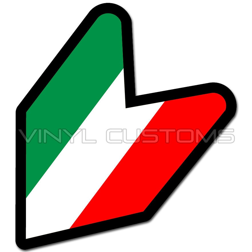 Italy Flag Wakaba Leaf Decal Sticker JDM | Etsy
