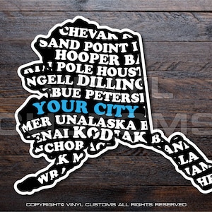 Alaska Sticker Cities Vinyl Decal Your City