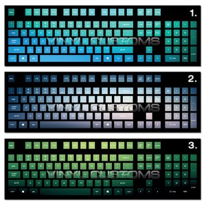 Mechanical Keyboard Cherry MX Keycaps PC Vinyl Decals Skin - Style 005 Gradient