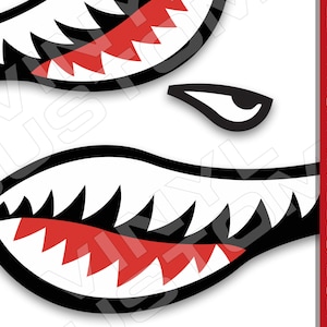 Flying Tigers Vinyl Decal Sticker Shark Teeth Hobby V2 | Etsy