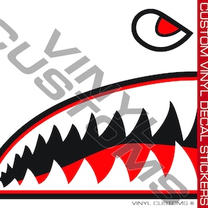 Flying Tigers Shark Teeth Sticker Vinyl Decal P-40 Warhawk