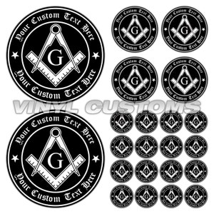 Masonic Vinyl Decal Sticker Freemason Emblems Set