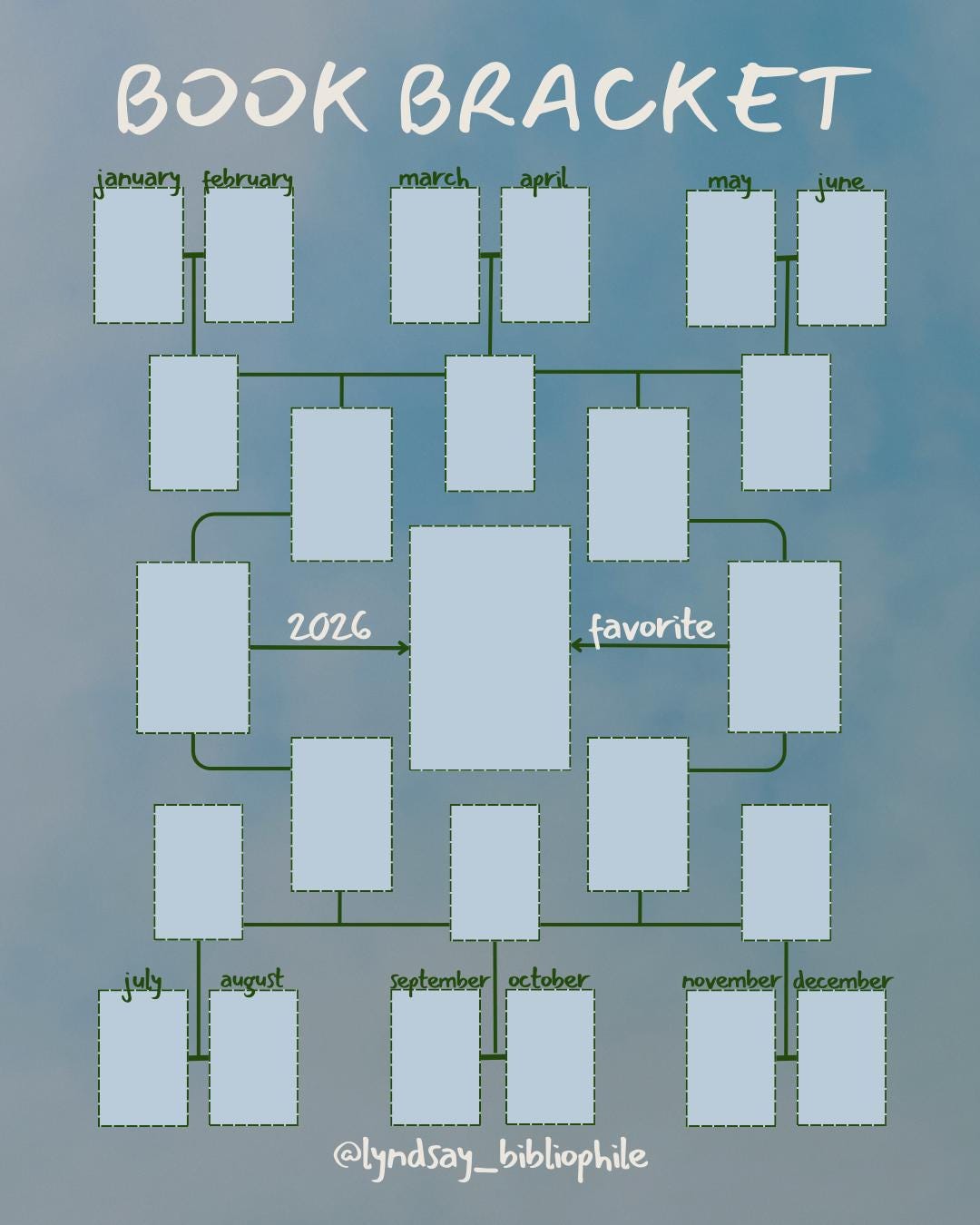Monthly Reading Bracket Template (dreamy) - Etsy