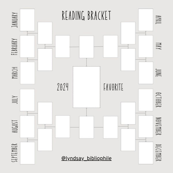 2024 Monthly Reading Bracket Template