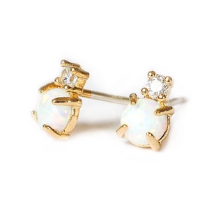 Small Cubic Zirconia Stud Earrings, Dainty Stud Earrings, Vintage Style Stud, Classic CZ Stud Earring, Bridesmaids Gift, Gift for Mom or Her