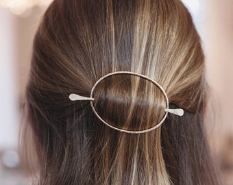 Metal Hair Clip - Gold Hair Pin - Handmade Barrette - Great for Buns
