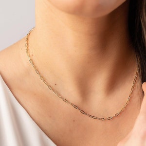 Small Paperclip Necklace, Simple Dainty Chain Necklace, Gold Paperclip Chain Necklace, Dainty Necklace Paperclip Necklace, Dainty Chain,