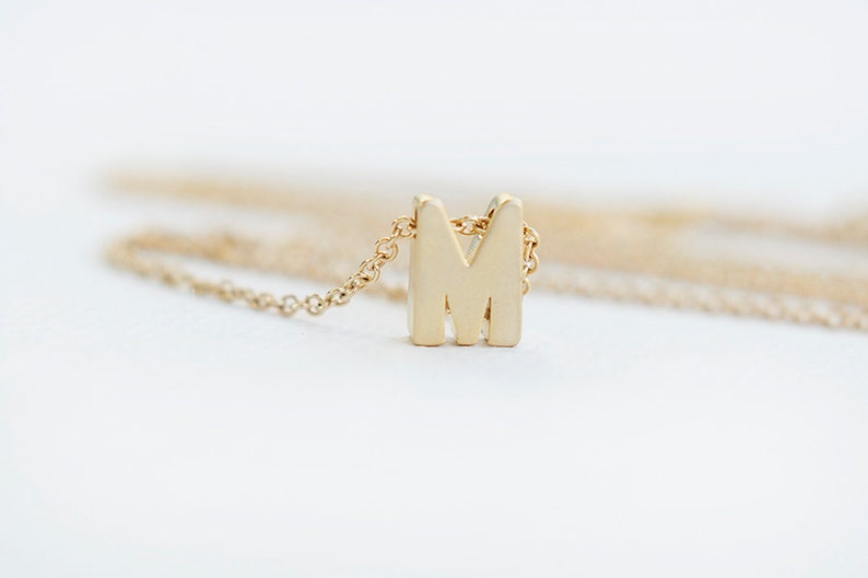 Gold Multiple Initial Necklace 14K Gold Initial Tag Necklace Etsy