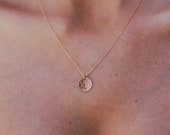 Custom Initial Rose Gold Necklace, Coin Necklace, Sterling Silver, P Initial Necklace, Monogram Necklace, V Initial Necklace, Circle Charm