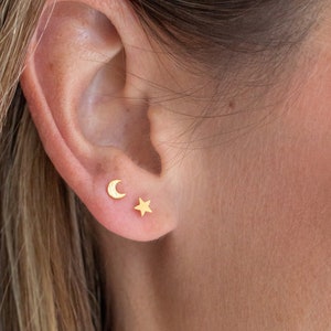 Tiny Star Stud Earrings, Celestial Earrings, Minimalist Earrings, Tiny Studs, Dainty stud earrings, Gold or Sterling silver stud earrings