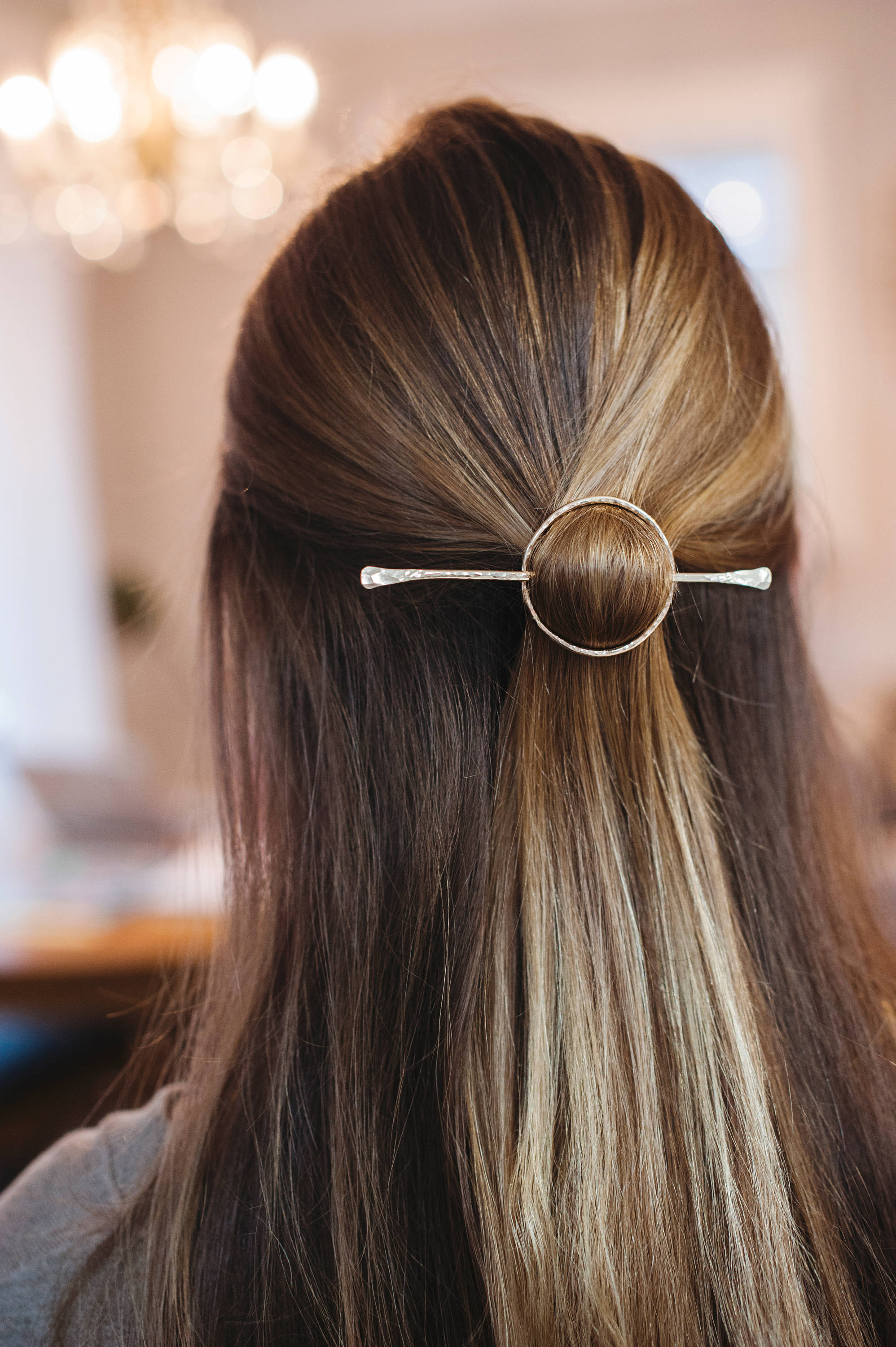 Rustic Bridal Hair Accessories Brass Hair Slide with Stick Etsy