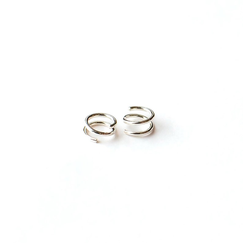 Twist Earrings, Tiny Huggie Hoops Earrings, Small Gold Hoop Earrings, Double Hoop Twist Earrings, Double Cartilage or Helix Piercing image 8