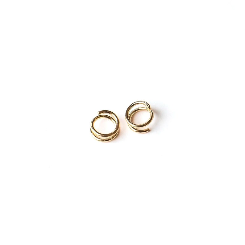 Twist Earrings, Tiny Huggie Hoops Earrings, Small Gold Hoop Earrings, Double Hoop Twist Earrings, Double Cartilage or Helix Piercing image 2