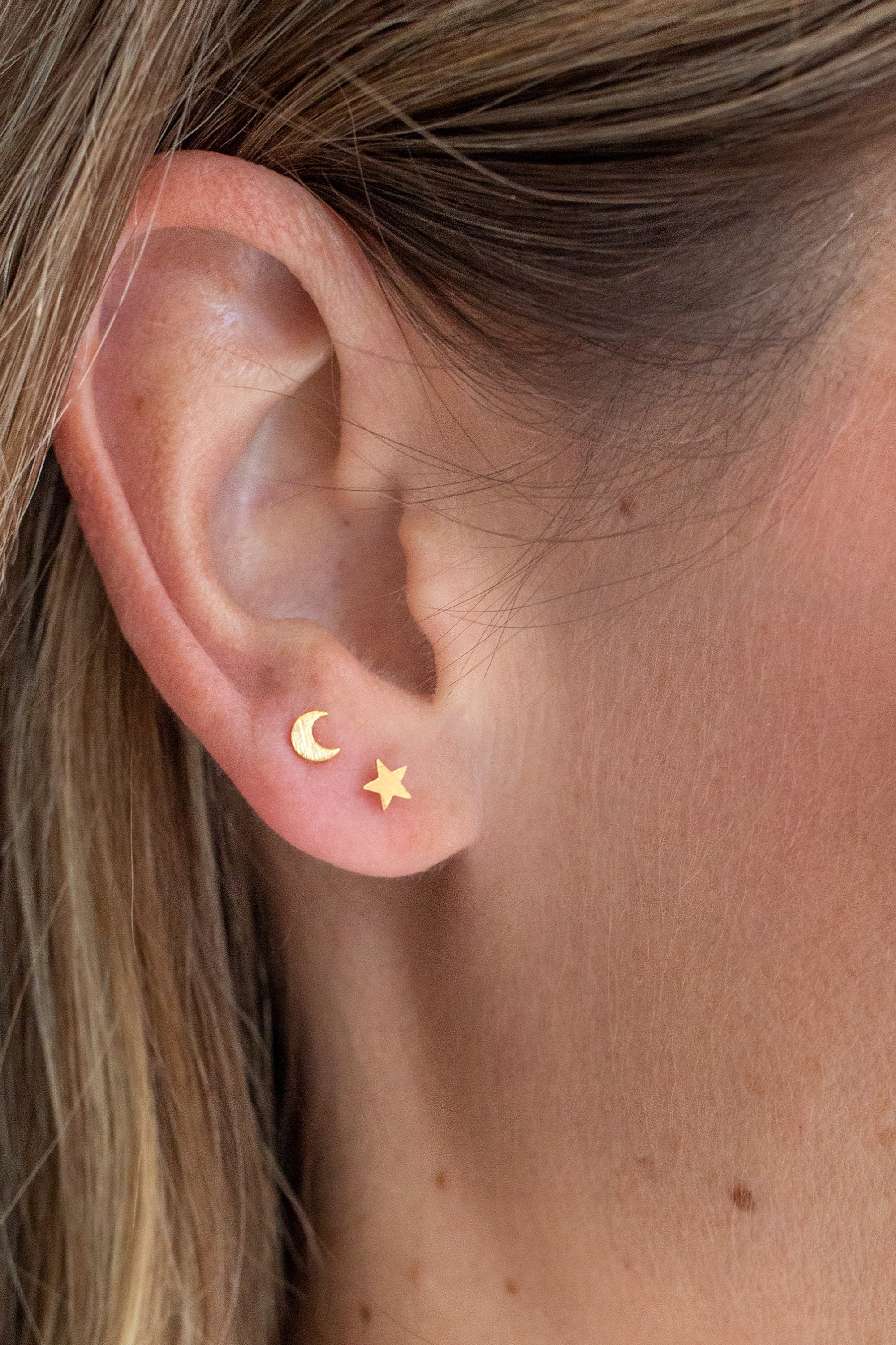Moon Star Hoop Earrings - Studio Jewellery US