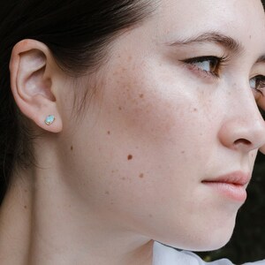 Opal Stone Earrings, Oval Earrings, Tiny Opal Earrings, Opal Stud Earrings, Tiny Opal Earrings,  Delicate Gift Earrings, Gold Earrings Gifts