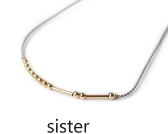 Big Sister Necklace, Gift for Soul Sister Necklace, Strength, Dainty Jewelry, Big Sister Morse Code Necklace, Sterling Silver or Gold Filled