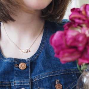 Gold Name Initial Necklace Handmade, Gift For Mom, Custom Initial Necklace, Happy Mothers Day Gift, Perfect Gift for Her, Bridesmaid gift