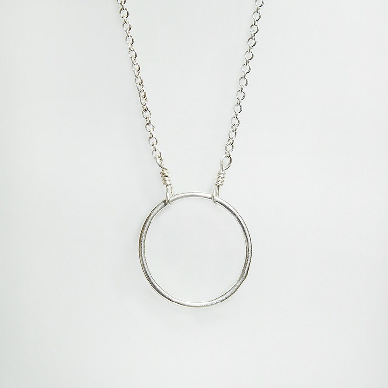 Hoop Necklace Open Circle Necklace Round Hoop Necklace Etsy