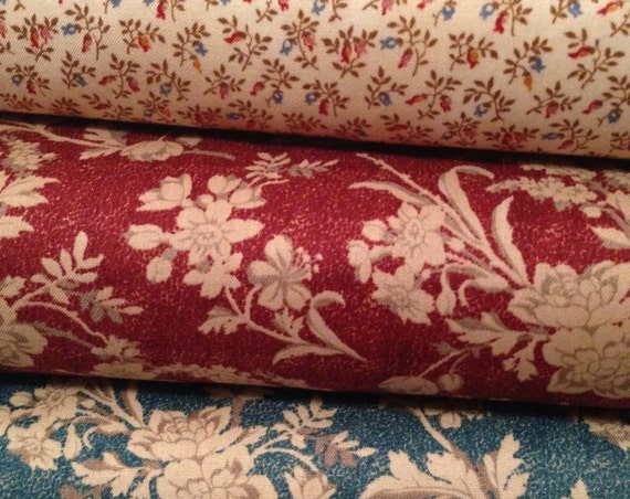 Fabric HALF YARD: Chamberlain - Civil War Floral - by Nancy Gere for Windham Fabrics