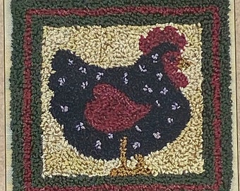 Pattern: Punch Needle Kit - Black Hen by Rachel's of Greenfield